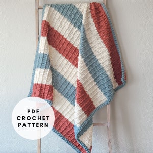 Crochet Baby Blanket Pattern PDF, Striped Crochet Blanket Pattern, Crochet Baby Blanket Pattern for Boys, Crochet Baby Blanket Pattern Girl