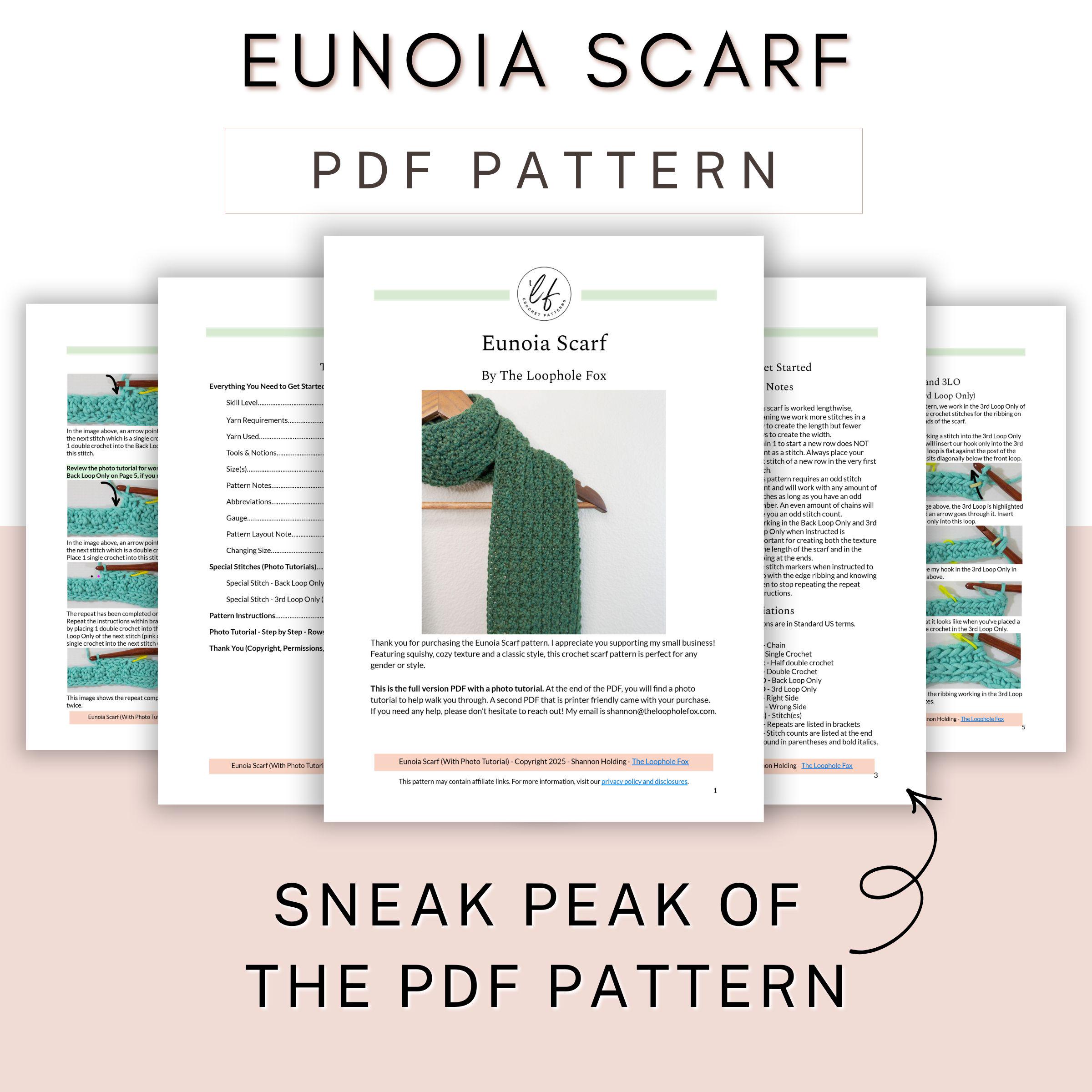 Easy Crochet Scarf Pattern PDF - A Cozy Unisex Winter Accessory for All ...