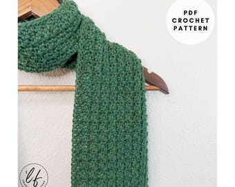 Easy Crochet Scarf Pattern PDF - A cozy unisex winter accessory for all ages