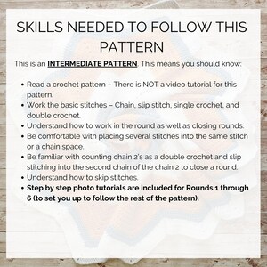 This image describes the skills you will need to follow this [crochet star baby blanket pattern.