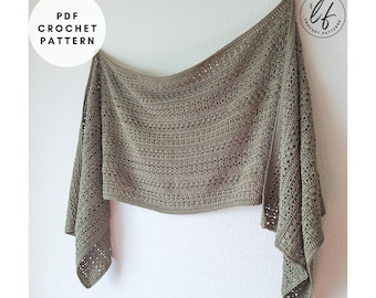 Crochet Wrap Pattern PDF, Crochet Rectangle Shawl Pattern, Crochet Shawl Pattern, Crochet Pattern for Shawl, Crochet Wrap for Women