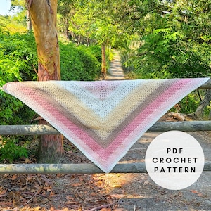 Crochet Triangle Shawl Pattern PDF, Crochet Granny Stitch Shawl, Crochet Triangle Shawl