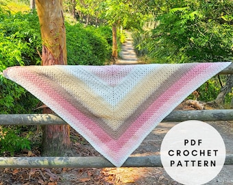 Crochet Triangle Shawl Pattern PDF, Crochet Granny Stitch Shawl, Crochet Triangle Shawl