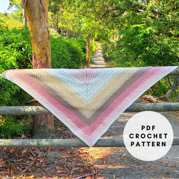 Crochet Triangle Shawl Pattern PDF, Crochet Granny Stitch Shawl, Crochet Triangle Shawl