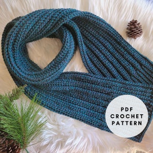 Ribbed Crochet Scarf Pattern PDF, Crochet Scarf Pattern for Men, Crochet Scarf Pattern for Women, Crochet Winter Scarf Pattern