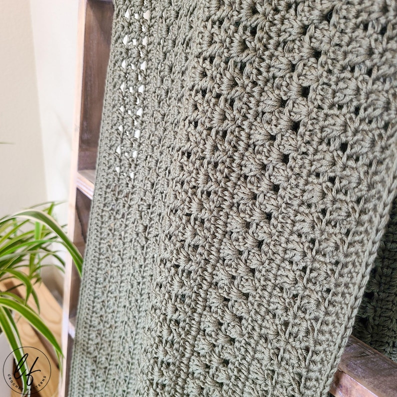 This image is a close up of this crochet wrap pattern, showing the stitch work.