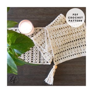 Crochet Table Runner Pattern PDF, Crochet Table Runner Boho, Crochet Table Runner Floral, Crochet Table Decor, Crochet Coffee Table Decor