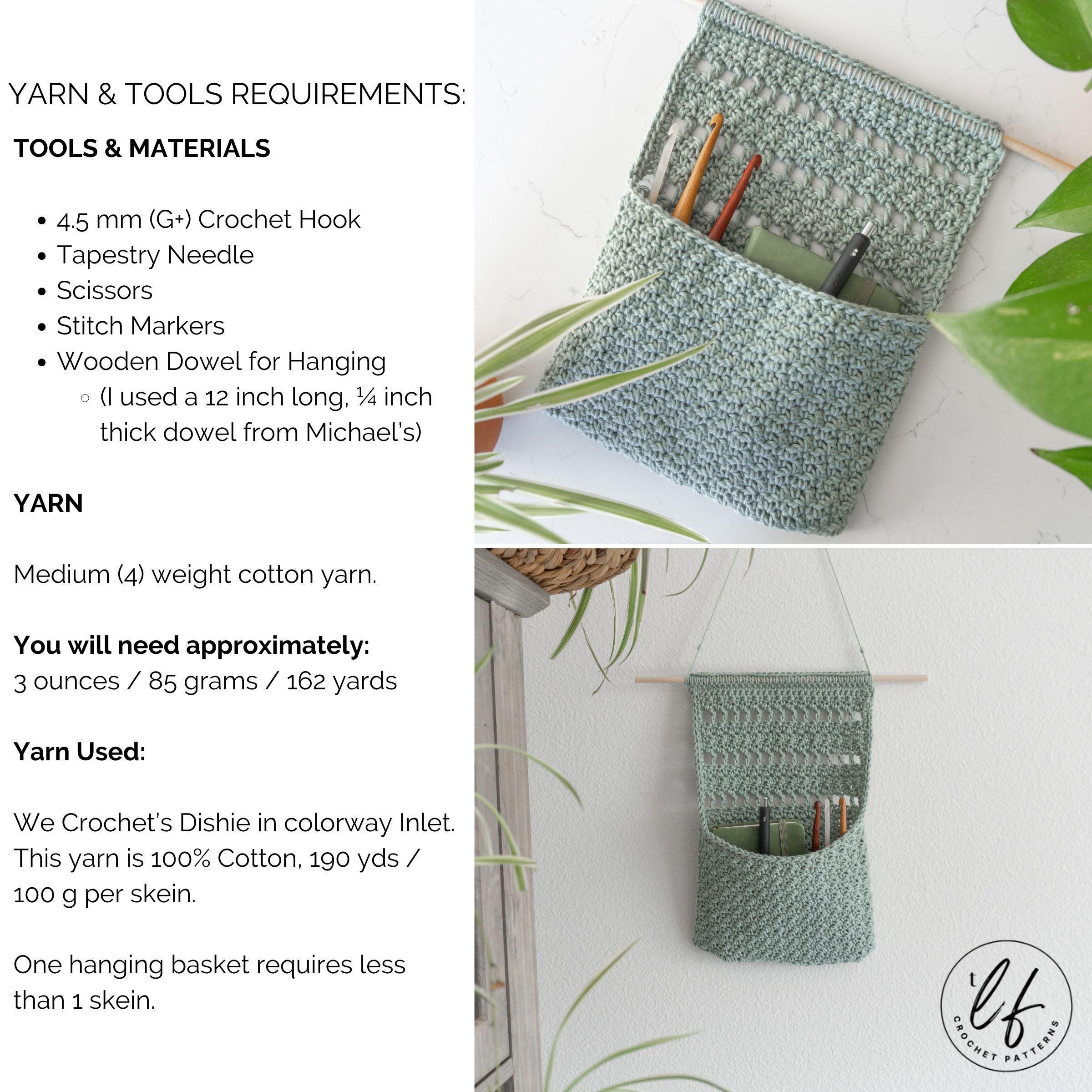 Crochet Hanging Basket Pattern, Textured Wall Storage (PDF Pattern) - Etsy