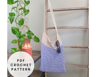 Crochet Bag Pattern PDF, crochet tote bag pattern, crochet market bag, shoulder bag pattern, farmers market bag