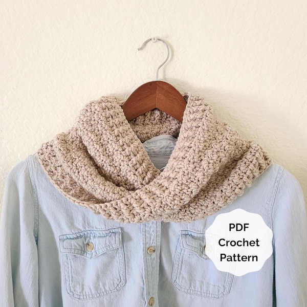 Crochet Cowl Pattern PDF, Crochet Neck warmer Pattern, Crochet Cowl Scarf, Twisted Crochet Cowl, Crochet Infinity Cowl Pattern