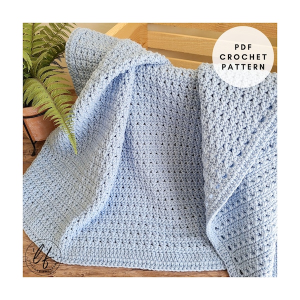 Crossed Double Crochet Baby Blanket Pattern PDF | Crochet Baby Blanket Pattern | Easy Baby Blanket Crochet Pattern