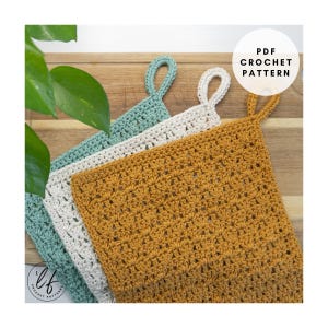Crochet Hand Towel PATTERN, Crochet Kitchen Towel, Crochet Bathroom Towel, Crochet Tea Towel, Crochet Kitchen Decor, Crochet Bathroom Decor