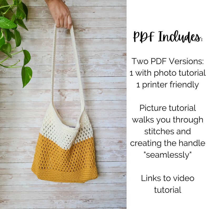 Crochet Bag Pattern PDF Crochet Tote Bag Pattern Crochet Etsy