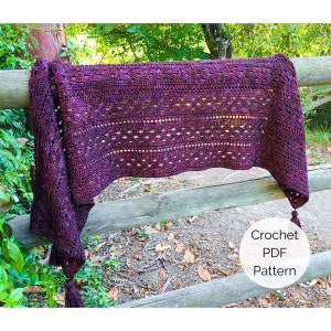 Crochet Rectangle Shawl Pattern PDF, Crochet Shawl Pattern, Crochet Wrap Pattern image 1