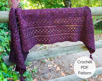 Crochet Rectangle Shawl Pattern PDF, Crochet Shawl Pattern, Crochet Wrap Pattern