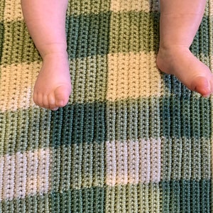 Crochet Baby Blanket Pattern PDF Gender Neutral Baby Blanket Gingham Crochet Baby Blanket Pattern image 7
