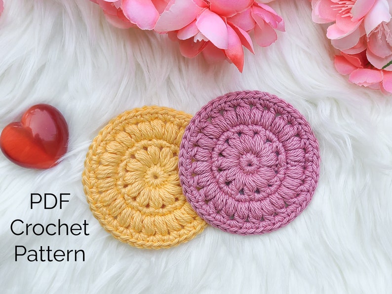 Crochet Face Scrubby Pattern PDF, Crochet Face Scrubbies, Crochet Exfoliator Pads, Crochet Face Rounds Pattern, Eco Face Wipes image 1