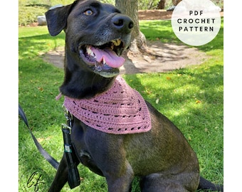 Crochet Dog Bandana Pattern PDF, Crochet Pet Bandana, Crochet for Dogs, Crochet Dog Accessory