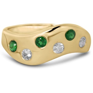 Geburtsstein Familie Ring mit Benutzerdefinierten Steinen - Massiv 10k oder 14k Gold | 6 Stein Mutter Birthstone Ring | Massives Gold