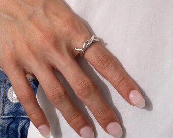 Sterling Silver Knot Ring: Chunky Statement Ring, Handmade in Toronto