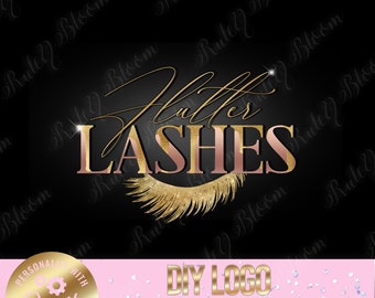 Eyelash logo, Lash logo, Eyelash Logo design, diy lash logo template, editable beauty make up logo SKU005