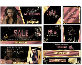 DIY Beauty Web Banner Kit, Shopify Website Template (Digital Download)