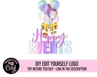 event planner business cards Event Planner Logo, Party Logo Design, balloon shop logo, Party Planner Logo, Event Decor Logo, Party Decoration logo