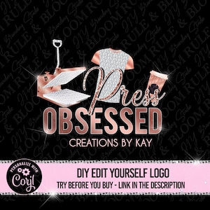 T-shirt Design Logo, Heat Press Logo Template, DIY Cricut Logo, Editable Crafting Logo Design, Premade Business Crafter Logo, Tumblers Logo
