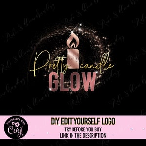 Candle business logo design, diy candle logo template, editable handmade candle logo, premade candle wax shop logo SKU001