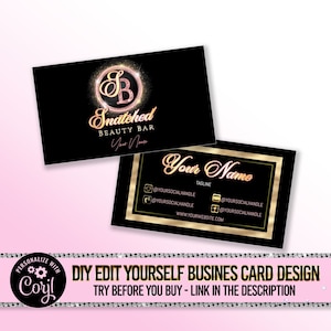 Editable business cards template, DIY customizable Beauty business card design, Boutique business card, Feminine,Nails,Lashes business card