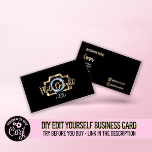 Design de cartão de visita de fotografia editável, cartão de visita personalizável para cabine fotográfica, cartões de visita pequenos, cartão de marketing pré-fabricado para fotógrafo