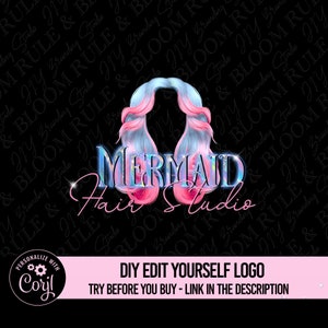 Hair Logo, DIY hair logo design, Hair Stylist Logo, Wig logo