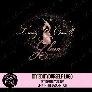 Candle business logo design, diy candle logo template, editable handmade candle logo, premade candle wax shop logo SKU005