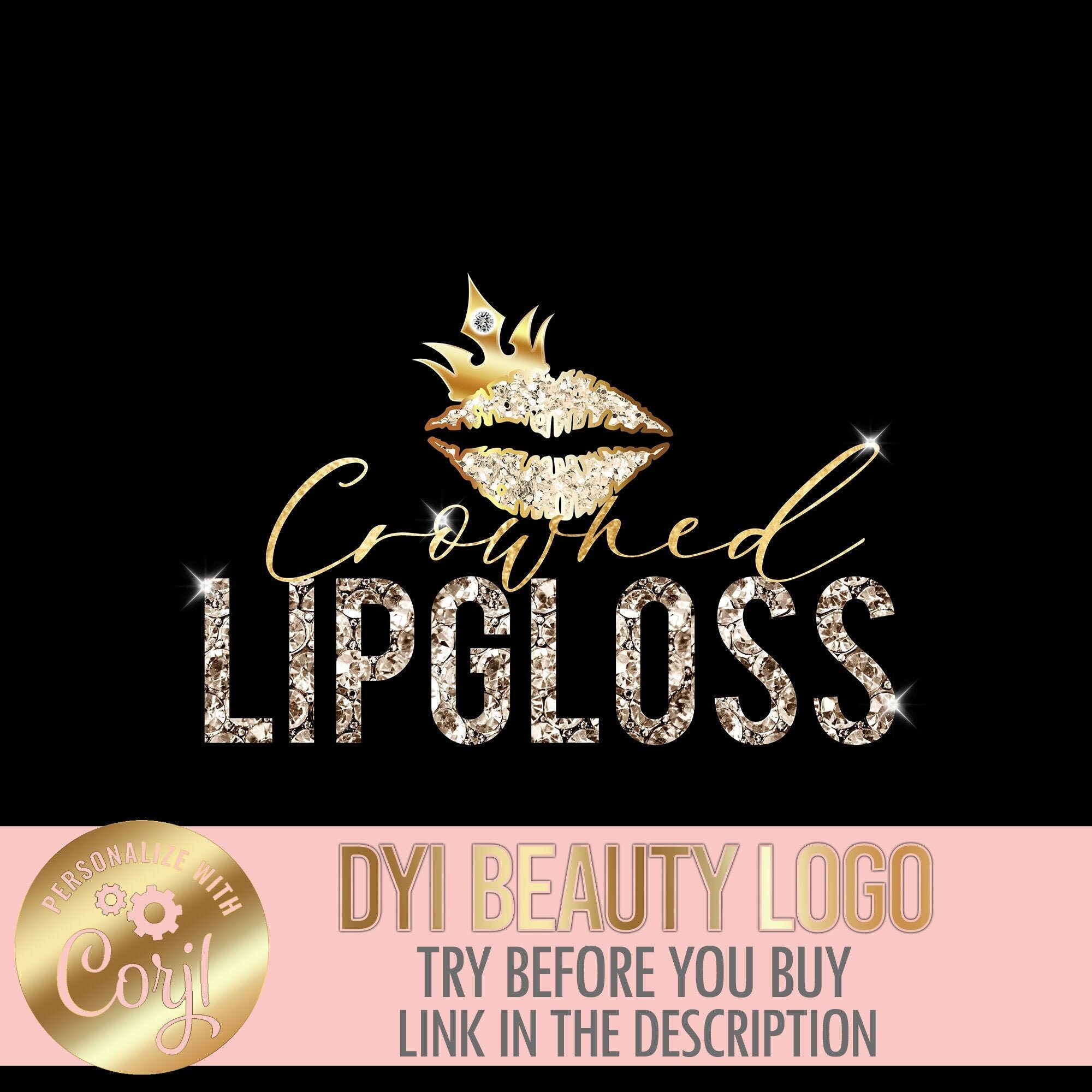 Lip gloss Logo Lipgloss Logo beauty Logo design Etsy