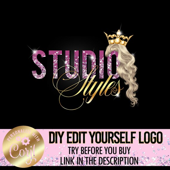 Hair Logo DIY logo design hair business Hair Stylist Logo | Etsy