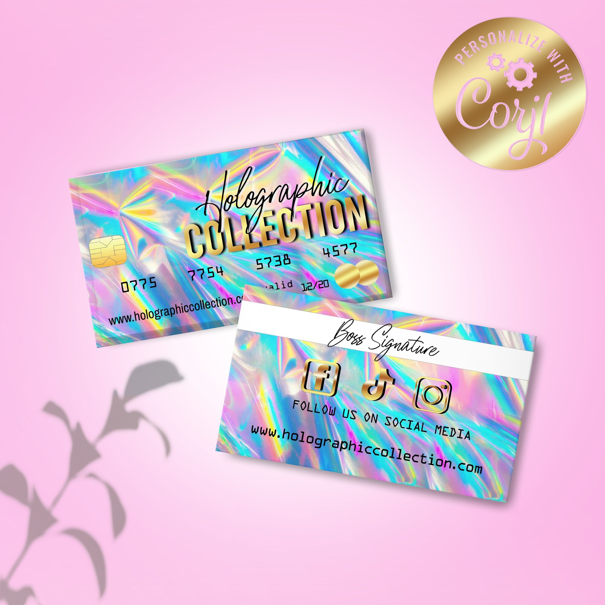 DIY Holographic Business Card Template (digital Download) - Etsy DIY Holographic Business Card Template (digital Download) - Etsy