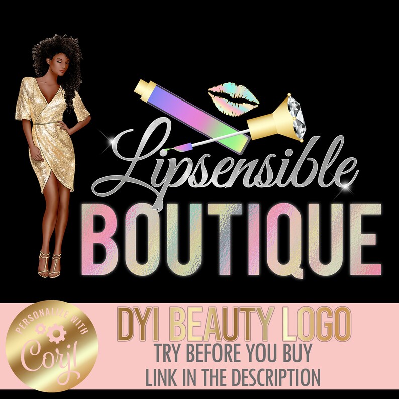 Lip gloss Logo Lipgloss Logo beauty Logo design | Etsy