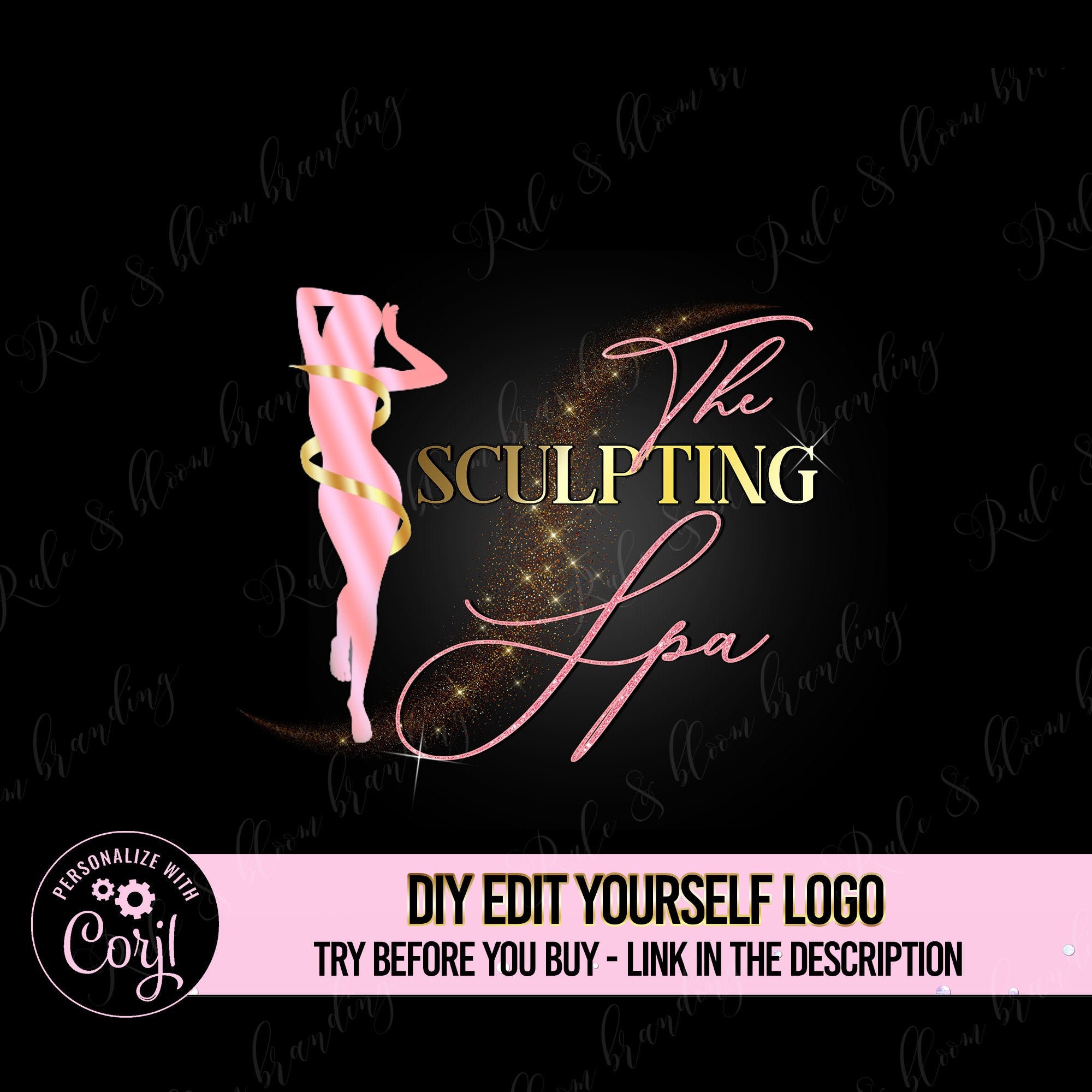 BODY CONTOURING LOGO, Body Sculpting Logo Design, Body Spa Editable ...