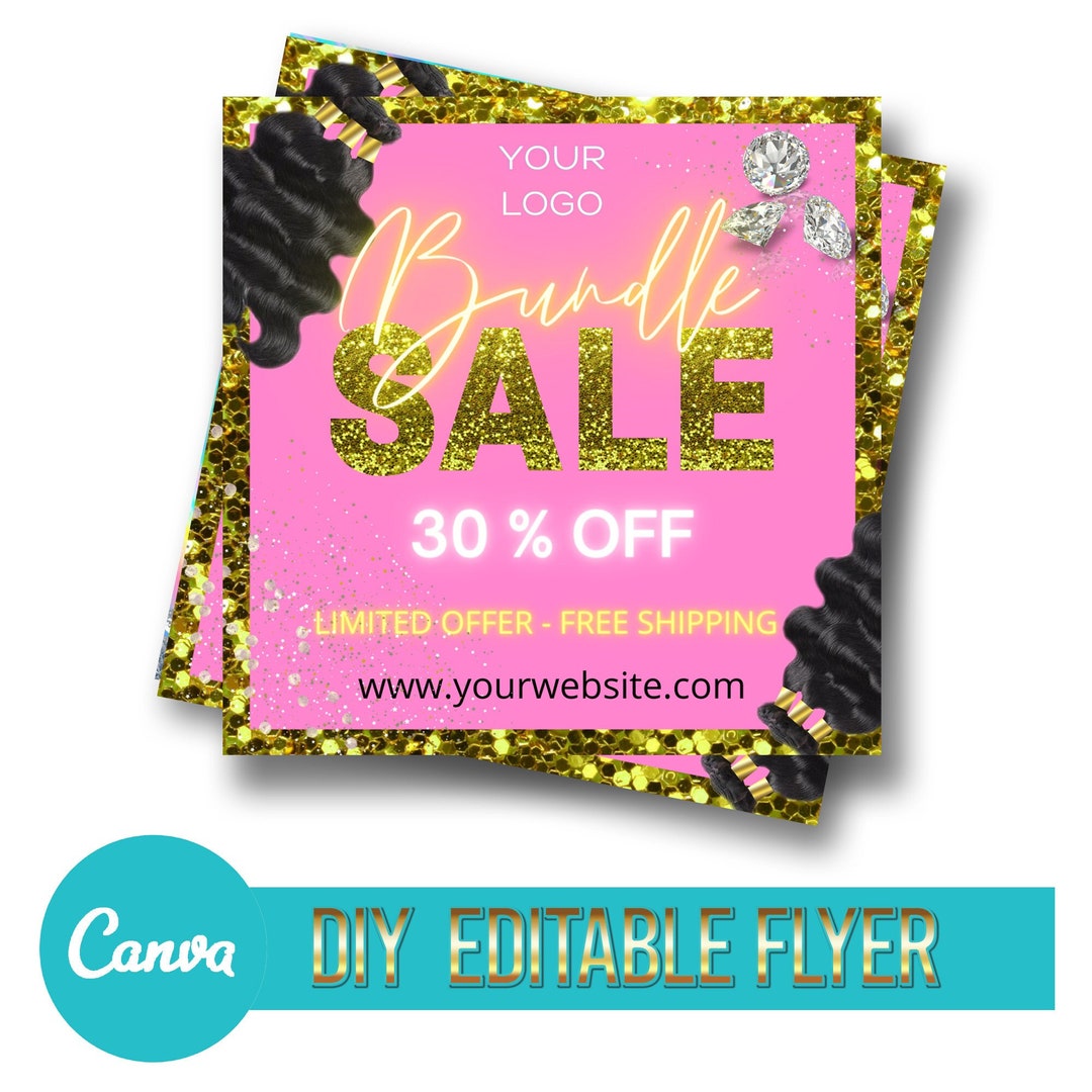 Diy Hair Flyer Template Hair Flyer Etsy