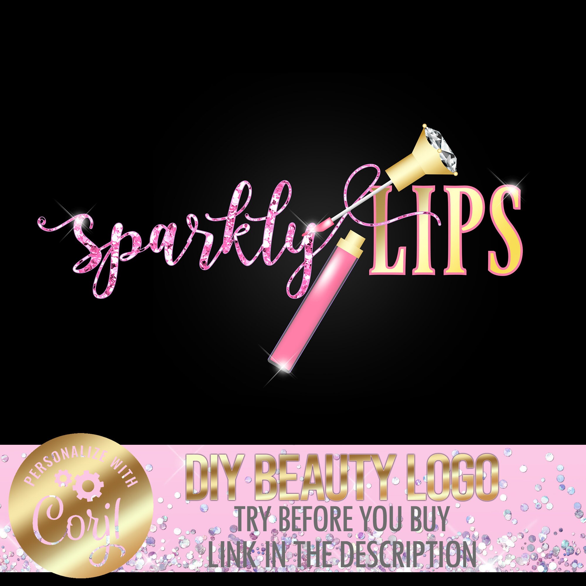 Lip gloss Logo Lipgloss Logo beauty Logo design | Etsy