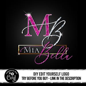 Boutique Logo Design, Lip Gloss Logo, Salon Logo, Hair Logo, DIY Beauty Logo, DIY Logo Template, Fashion Logo, Makeup Logo