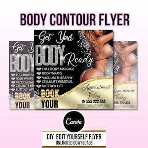 DIY BODY CONTOURING Flyer, Body Sculpting Flyer, Körperkontur Flyer, Instagram Template, Fitness Flyer, Premade Body Spa Flyer