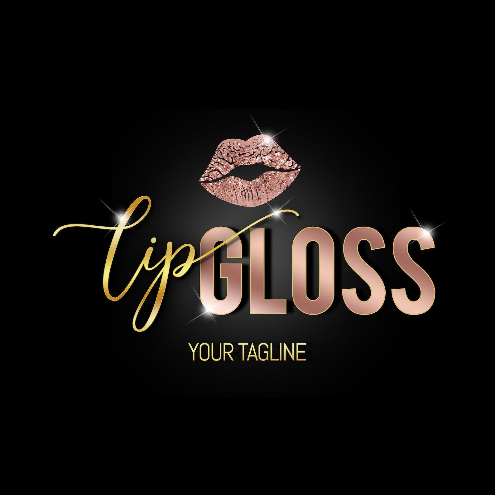 Lipgloss Logo Lip Gloss Logo Beauty Logo Design SKU005 Etsy