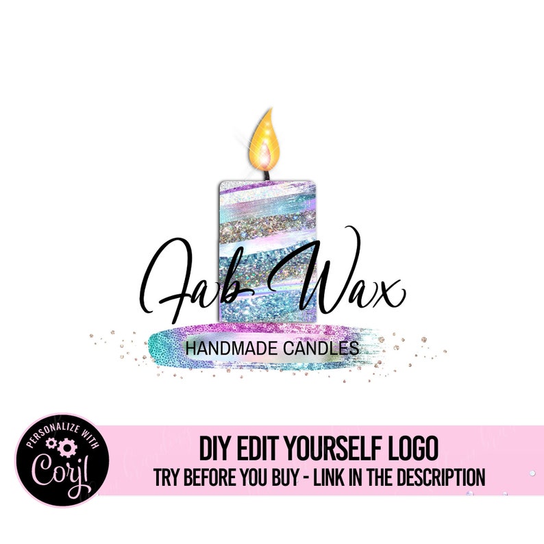 Candle Business Logo Design Diy Candle Logo Template Etsy