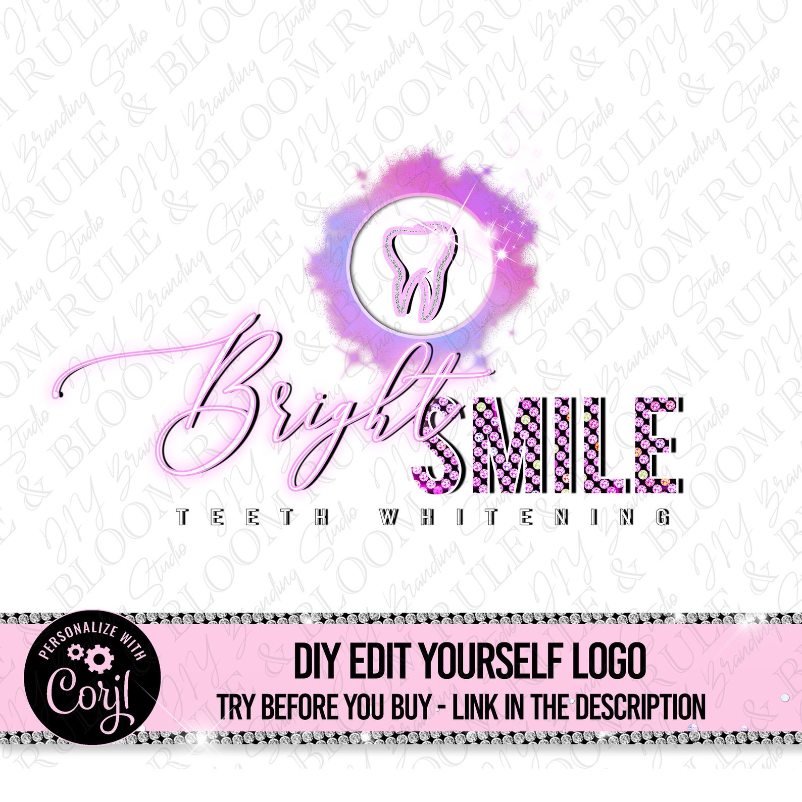 Teeth Whitening Logo Dental Teeth Whitening Logo Design Etsy