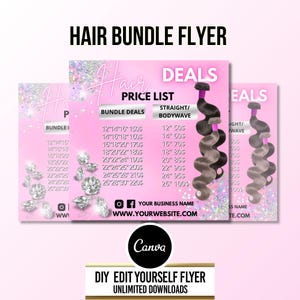 DIY Hair Price List Flyer,Hair Pricing List Flyer,Hair Bundles Flyer,Pricelist Flyer,Social Media Branding, Premade Instagram post