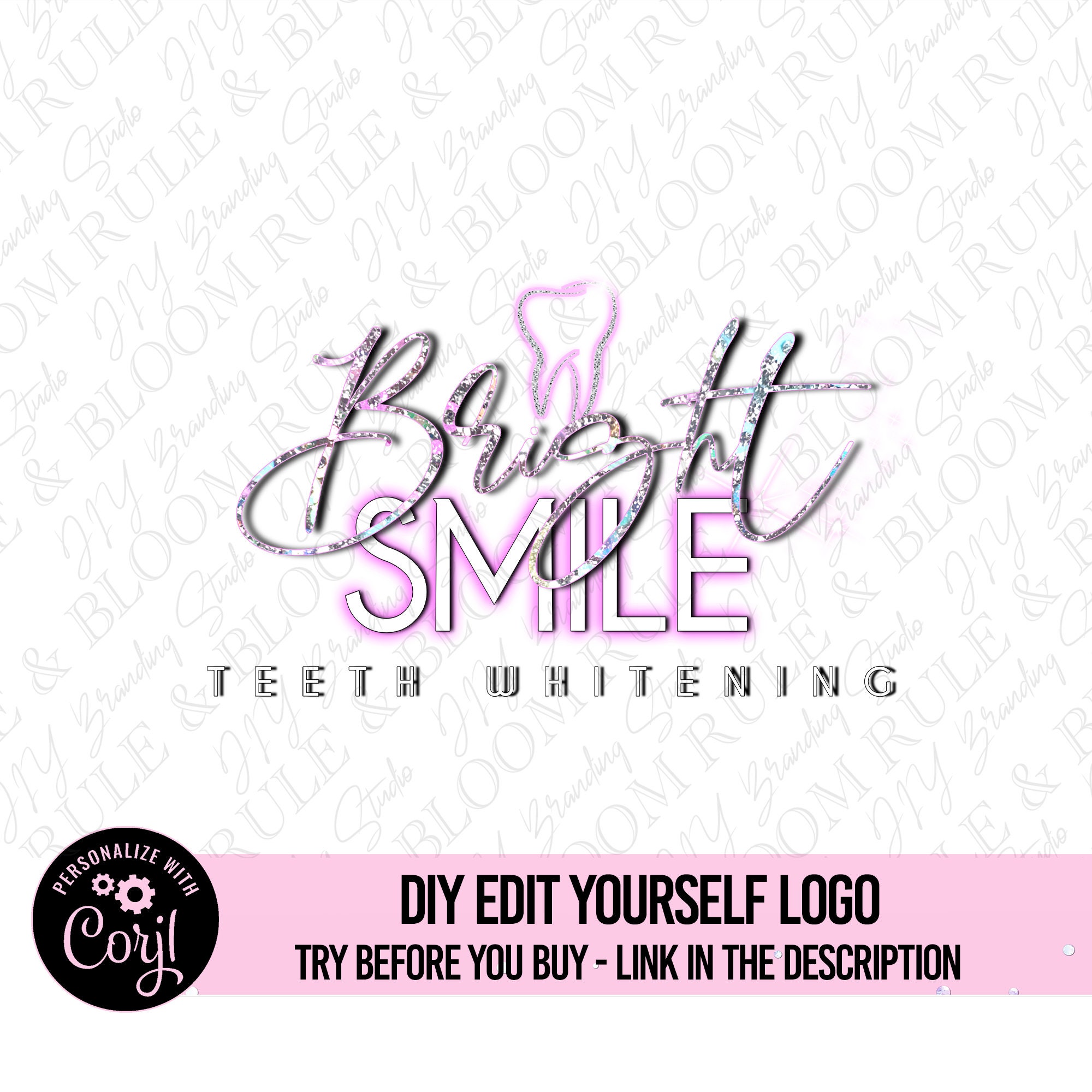 Teeth Whitening Logo Dental Teeth Whitening Logo Design Etsy