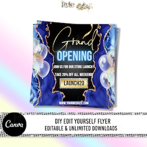 DIY Grand Opening Flyer, Website Launch Flyer, Product Launch, New Product Flyer Canva, grand opening post, Coming Soon Flyer, Launch Flyer