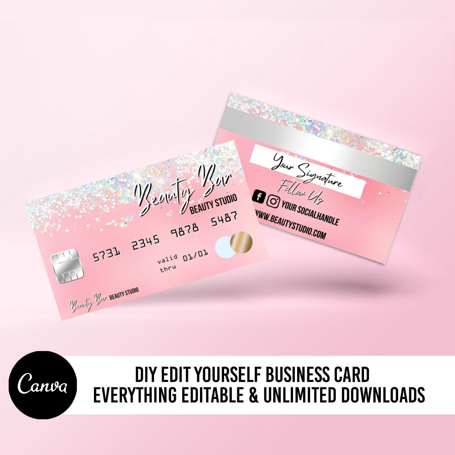 DIY Business Cards Business Cards Template Diy Credit Card Etsy