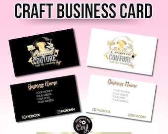 Craft Business Card Template, T-shirt Tumbler Maker (Digital Download)